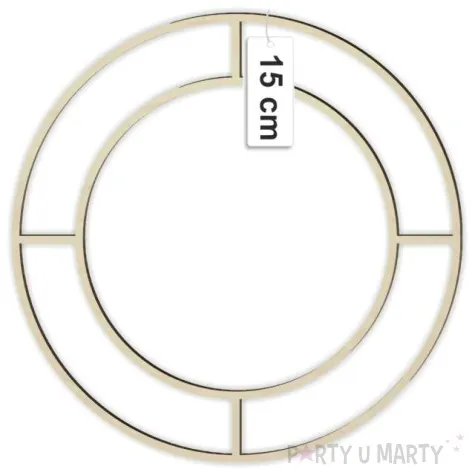 dekoracja obrecz okragla double drewno 15 10 5 cm