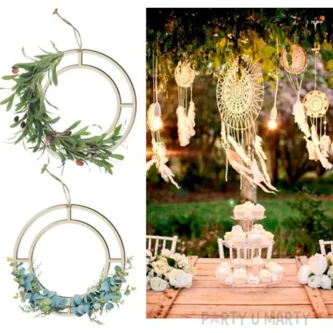 dekoracja obrecz okragla double drewno 25 18 cm