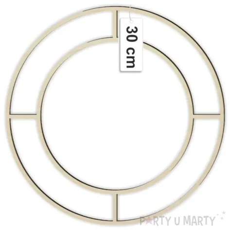 dekoracja obrecz okragla double drewno 30 21 5 cm