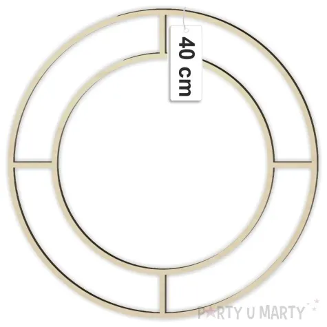 dekoracja obrecz okragla double drewno 40 29 cm