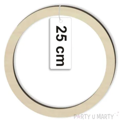 dekoracja obrecz okragla lapacz snow drewno 25 cm