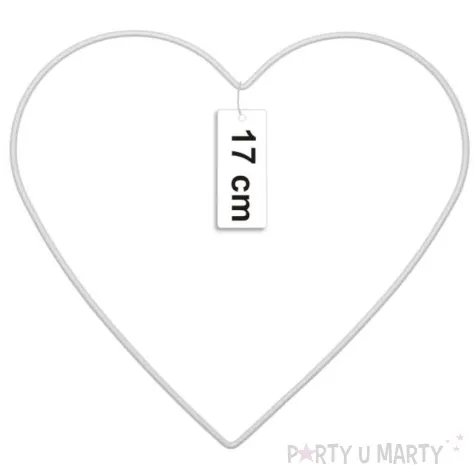 dekoracja obrecz serce biala dekorlamp 17 cm