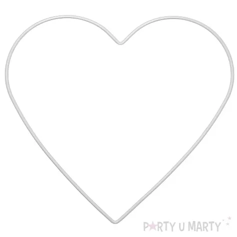 dekoracja obrecz serce biala dekorlamp 17 cm