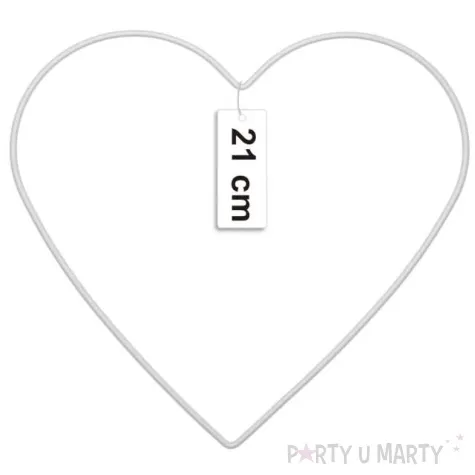 dekoracja obrecz serce biala dekorlamp 21 cm