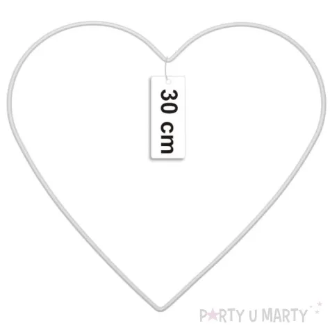 dekoracja obrecz serce biala dekorlamp 30 cm