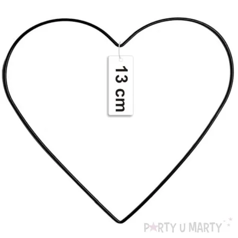 dekoracja obrecz serce czarna dekorlamp 13 cm