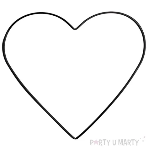 dekoracja obrecz serce czarna dekorlamp 21 cm