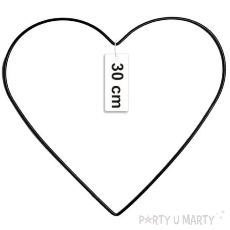 dekoracja obrecz serce czarna dekorlamp 30 cm