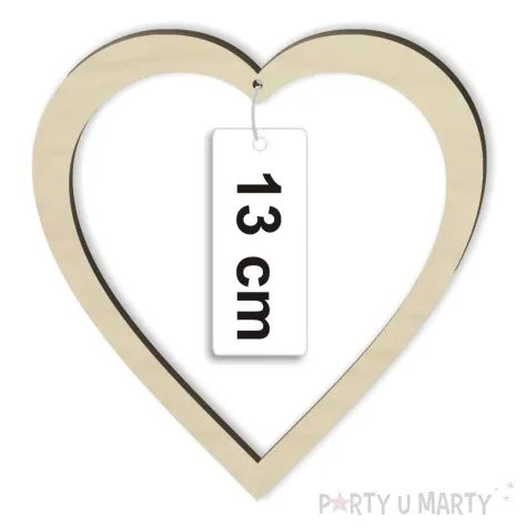 dekoracja obrecz serce lapacz snow drewno 13 cm