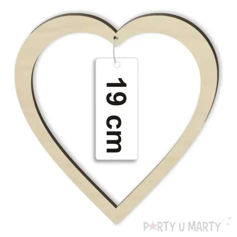 dekoracja obrecz serce lapacz snow drewno 19 cm