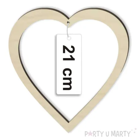 dekoracja obrecz serce lapacz snow drewno 21 cm