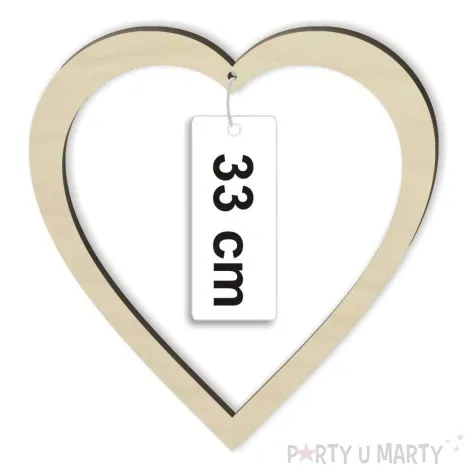 dekoracja obrecz serce lapacz snow drewno 33 cm