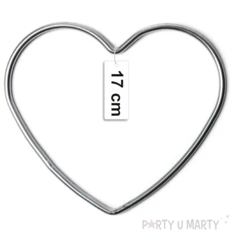 dekoracja obrecz serce srebrna dekorlamp 17 cm