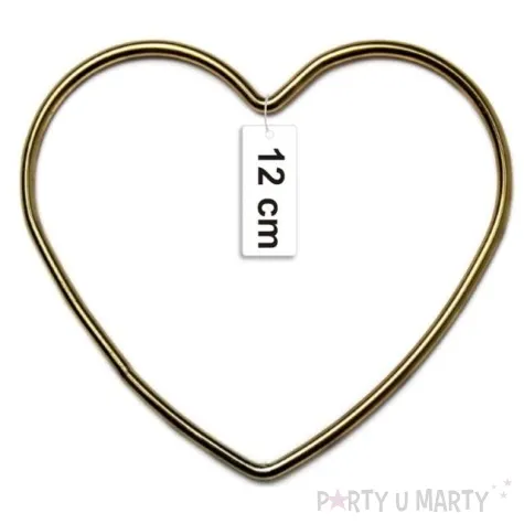 dekoracja obrecz serce zlota matowa dekorlamp 12 cm