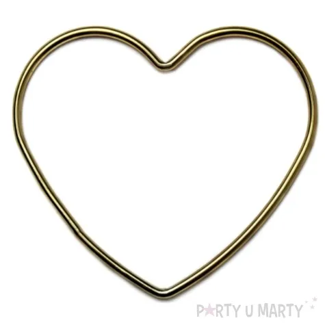 dekoracja obrecz serce zlota matowa dekorlamp 12 cm