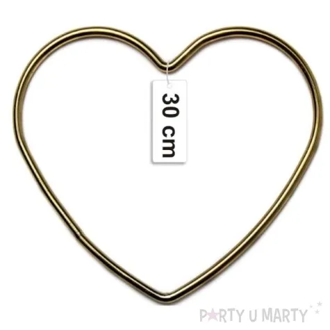 dekoracja obrecz serce zlota matowa dekorlamp 30 cm