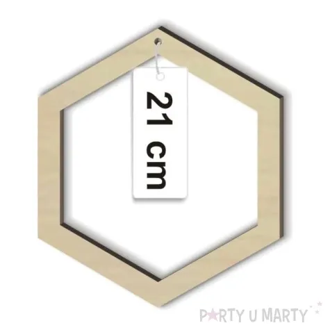 dekoracja obrecz szesciokat lapacz snow drewno 21 cm