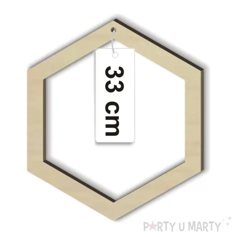 dekoracja obrecz szesciokat lapacz snow drewno 33 cm