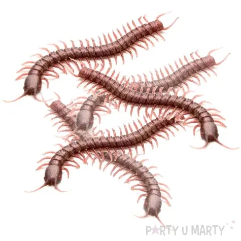 dekoracja oslizgle stonogi brazowo zlote 120x30 mm 5 szt