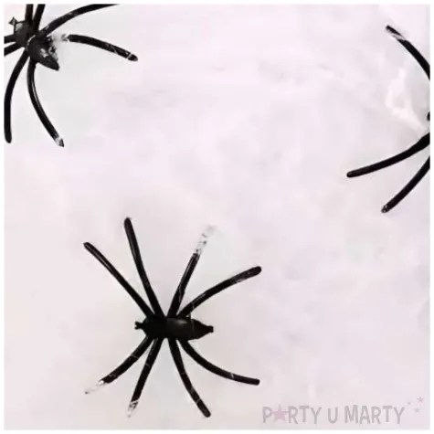 dekoracja pajeczyna 3 pajaki bialy boland 20 g