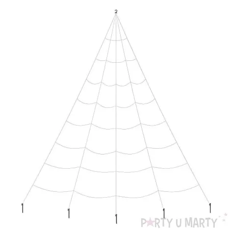 dekoracja pajeczyna bialy partydeco 500 x 400 cm