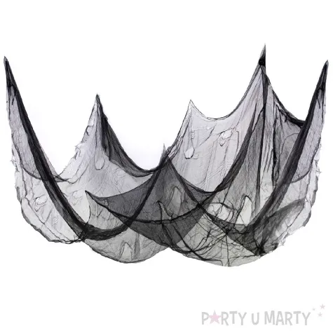 dekoracja pajeczyna czarny partypal 76 x 300 cm