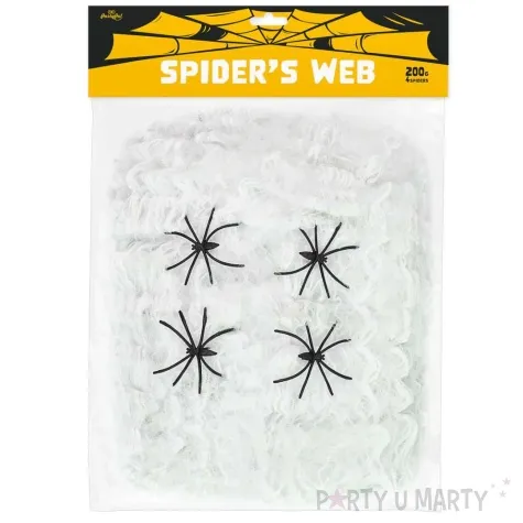 dekoracja pajeczyna halloweenowa biala partypal 200 g