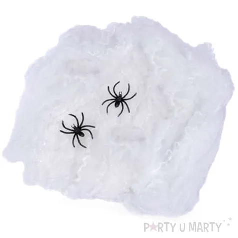 dekoracja pajeczyna nylon biala 60 g