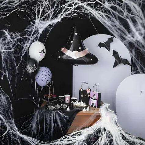 dekoracja pajeczyna nylon biala 60 g