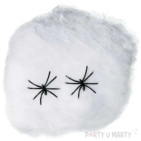 dekoracja pajeczyna nylon biala guirca 10 g