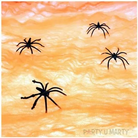 dekoracja pajeczyna nylon pomaranczowa 60 g