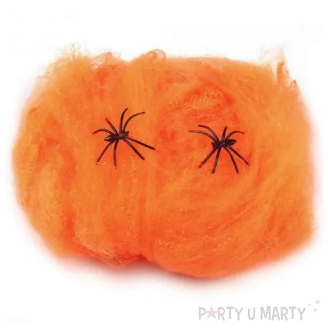 dekoracja pajeczyna nylon pomaranczowa 60 g