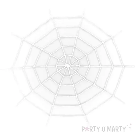 dekoracja pajeczyna pluszowa bialy partypal 150 cm