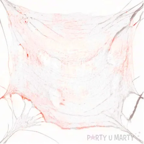 dekoracja pajeczyna slady krwi bialy partydeco 980 x 72 cm