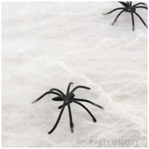 dekoracja pajeczyna z pajakami biala carnival toys 100 g