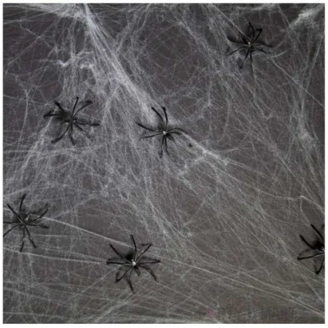 dekoracja pajeczyna z pajakami biala folat 500 g