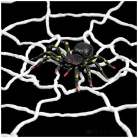 dekoracja pajeczyna z pajakiem biala arpex 150cm