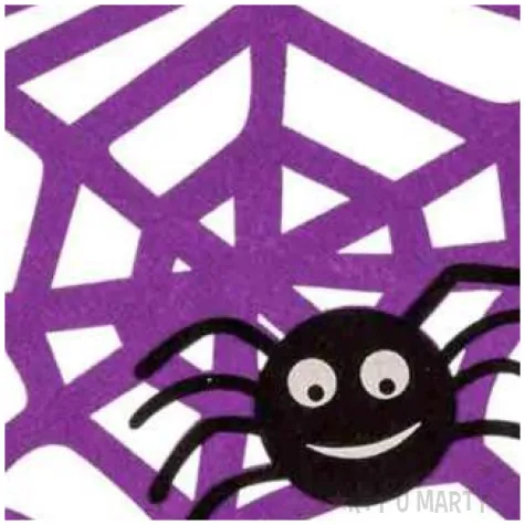 dekoracja pajeczyna z pajakiem fioletowa carnival toys 42 cm