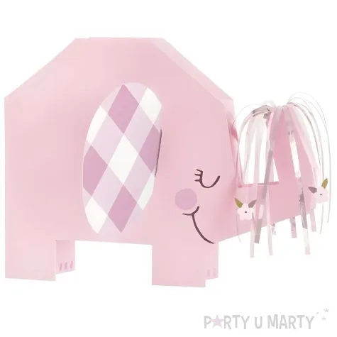 dekoracja papierowa slonik baby shower dziewczynki rozowy unique 18 cm