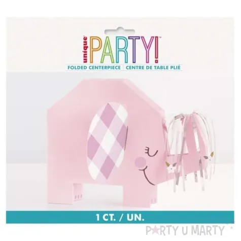 dekoracja papierowa slonik baby shower dziewczynki rozowy unique 18 cm