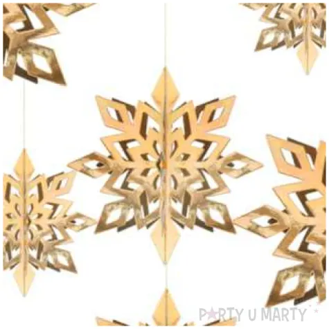 dekoracja platki sniegu zlota partydeco 15 25 cm 6 szt