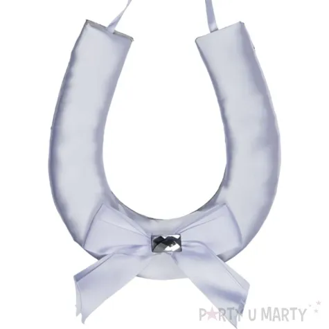 dekoracja podkowa slubna kokardka ootb 12 x 11 cm