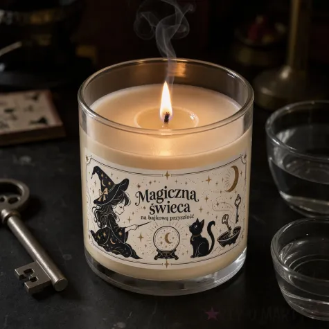 dekoracja prezent na andrzejki swieca zapachowa rytualna gotycka ornament halloween swieczka