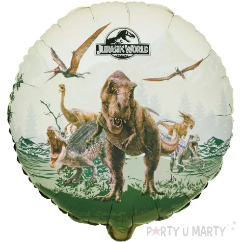 dekoracja prezent na urodziny balon foliowy jurrasic world dinozaury 18 rnd