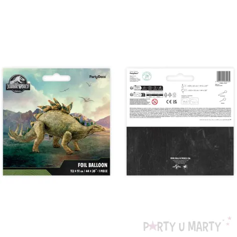 dekoracja prezent na urodziny balon foliowy xl jurassic world stegozaur 47 2 shp