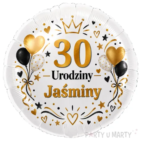 dekoracja prezent na urodziny balon foliowy z imieniem elegant personalizacja do girland