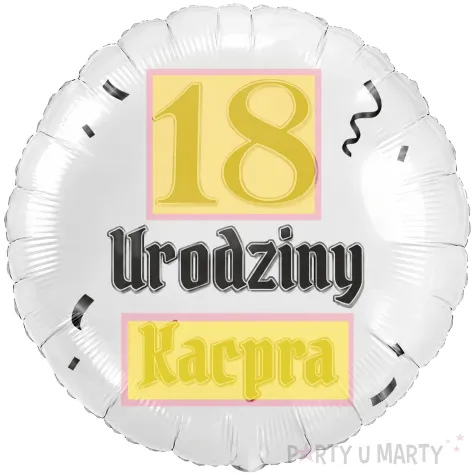 dekoracja prezent na urodziny balon foliowy z imieniem gothic bialy dla fana metalu rocka 18