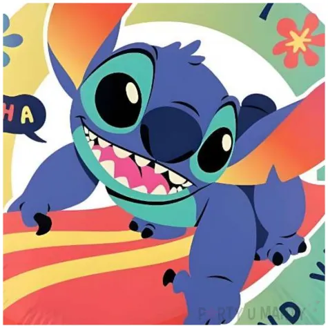 dekoracja prezent na urodziny dzien dziecka balon foliowy stitch aloha 18 rnd