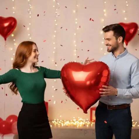 dekoracja prezent na walentynki dzien kobiet balon foliowy xl serce czerwone 24 hrt