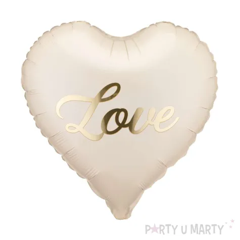 dekoracja prezent na walentynki slub rocznice wesele balon foliowy serce love kremowy 18